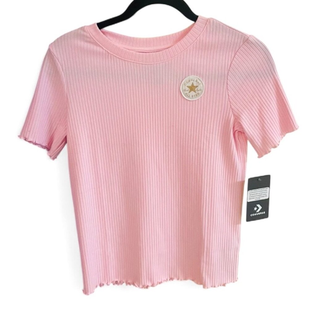 Converse Kids Light Pink Ribbed Tee (age 10-12)